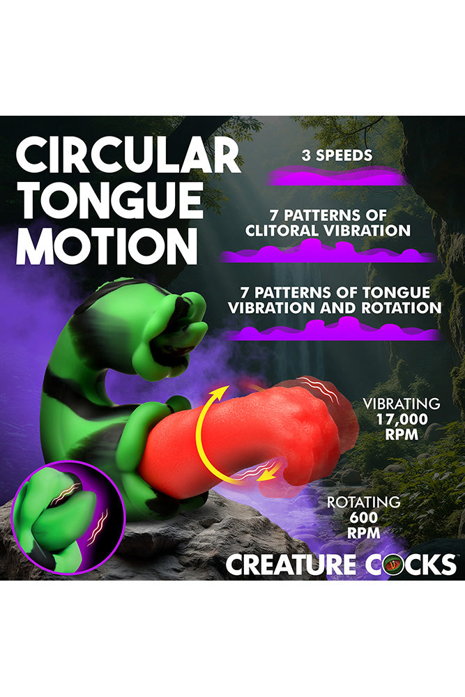 XR Brands - Creature Cocks - Tongue Lasher Dual Vibrator - Stag Shop