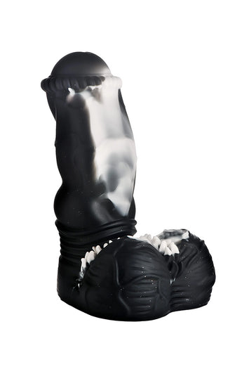 XR Brands - Creature Cocks - Venom Silicone Dildo - Black/White - Stag Shop