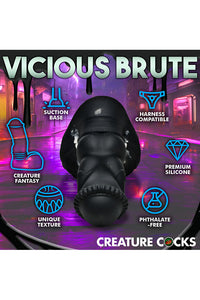 Thumbnail for XR Brands - Creature Cocks - Venom Silicone Dildo - Black/White