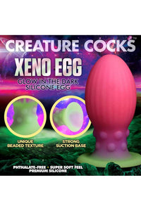 Thumbnail for XR Brands - Creature Cock - XL Xeno Egg Glow In The Dark Silicone Egg - Multicolour - Stag Shop
