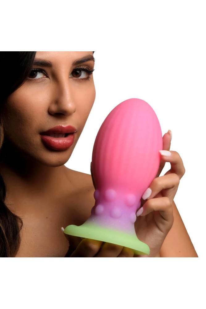XR Brands - Creature Cock - XL Xeno Egg Glow In The Dark Silicone Egg - Multicolour - Stag Shop