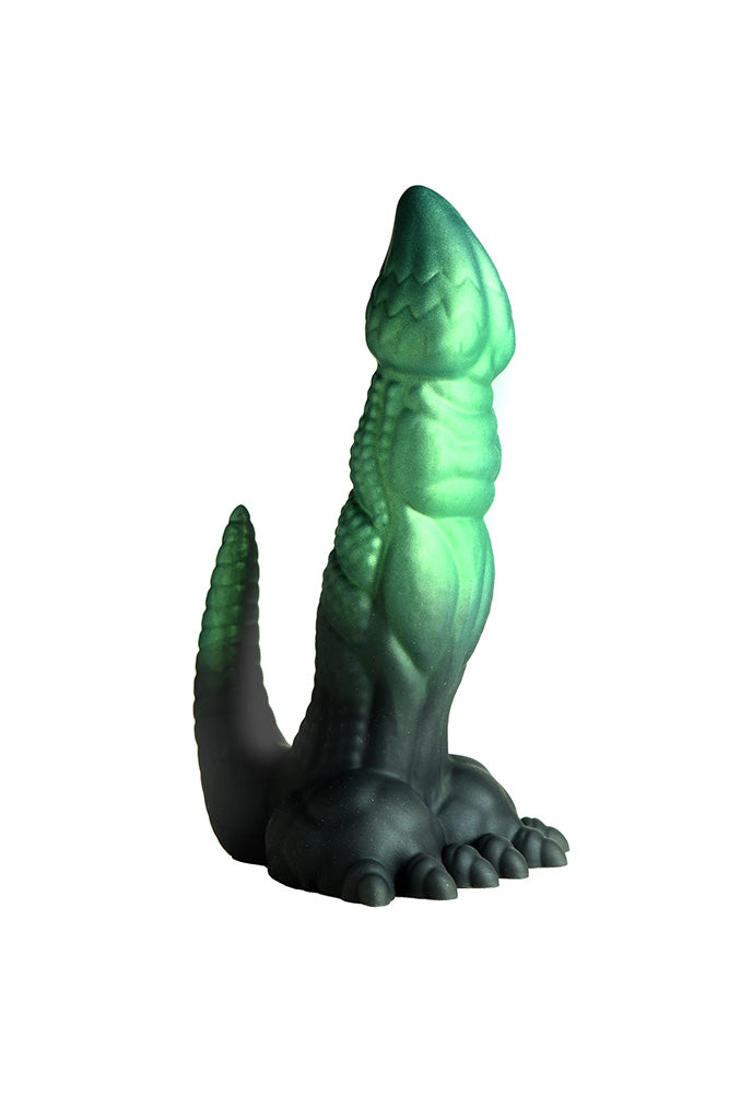 XR Brands - Creature Cocks - Dickosaur Dinosaur Silicone Dildo - Green - Stag Shop