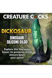 XR Brands - Creature Cocks - Dickosaur Dinosaur Silicone Dildo - Green - Stag Shop