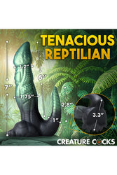 XR Brands - Creature Cocks - Dickosaur Dinosaur Silicone Dildo - Green - Stag Shop