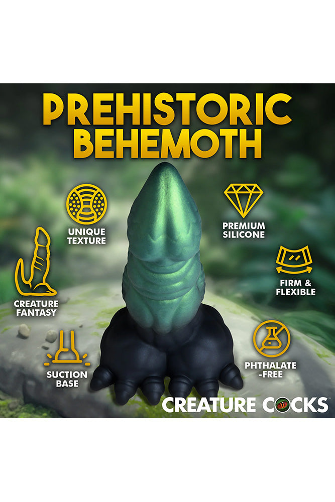 XR Brands - Creature Cocks - Dickosaur Dinosaur Silicone Dildo - Green - Stag Shop