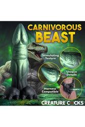 XR Brands - Creature Cocks - Dickosaur Dinosaur Silicone Dildo - Green - Stag Shop