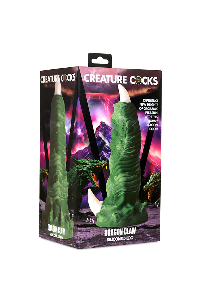 XR Brands - Creature Cocks - Dragon Claw Silicone Dildo - Green - Stag Shop
