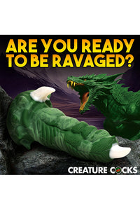 Thumbnail for XR Brands - Creature Cocks - Dragon Claw Silicone Dildo - Green