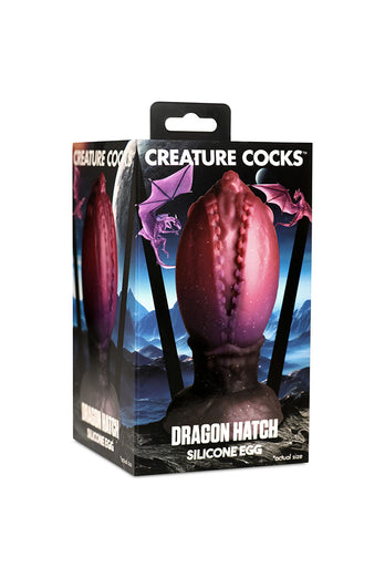 XR Brands - Creature Cocks - Dragon Hatch Silicone Egg Dildo - Multicolour - Various Sizes - Stag Shop