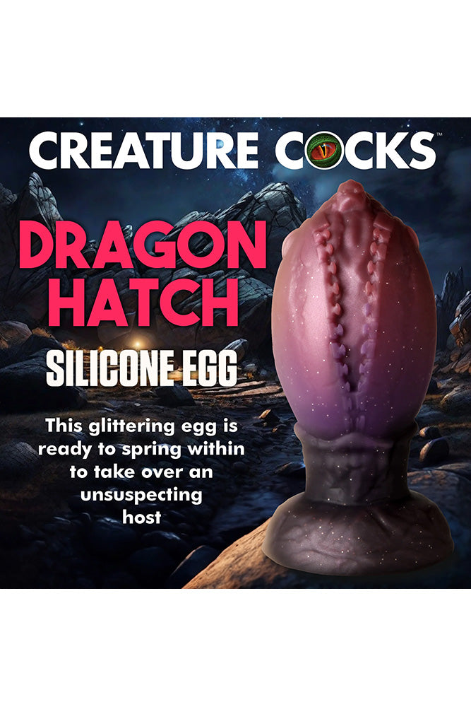 XR Brands - Creature Cocks - Dragon Hatch Silicone Egg Dildo - Multicolour - Various Sizes - Stag Shop