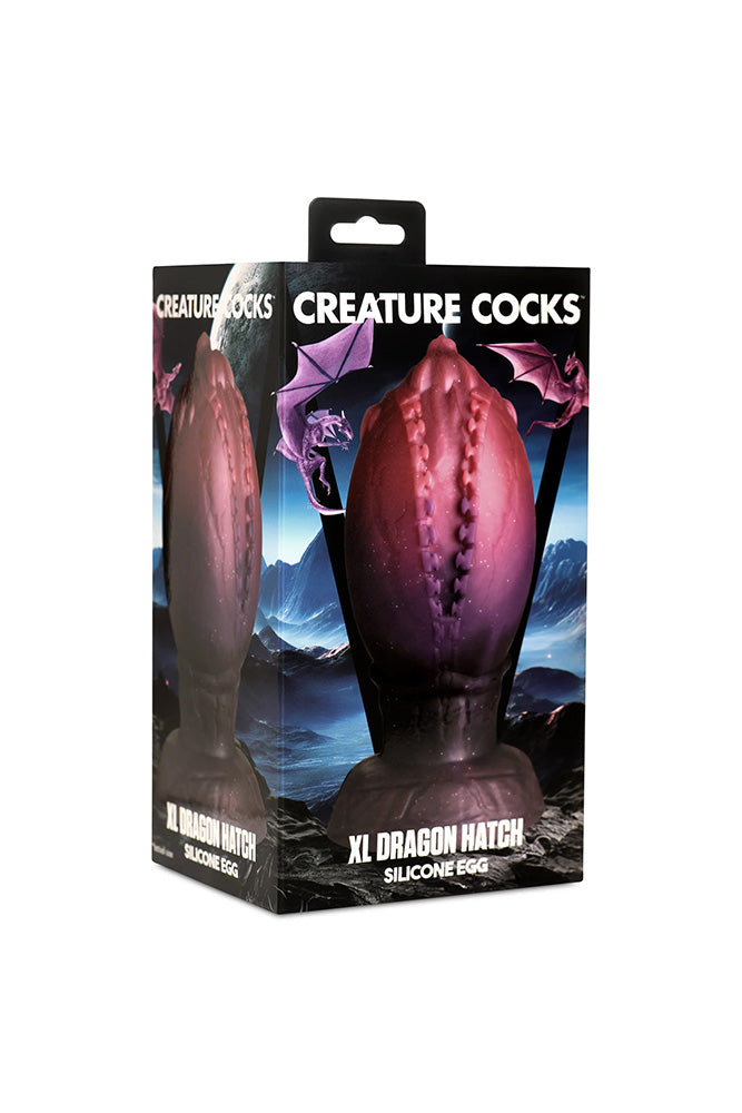 XR Brands - Creature Cocks - Dragon Hatch Silicone Egg Dildo - Multicolour - Various Sizes - Stag Shop