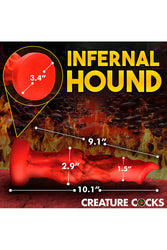 XR Brands - Creature Cocks - Fire Hound Silicone Dildo - Red - Various Sizes - Stag Shop