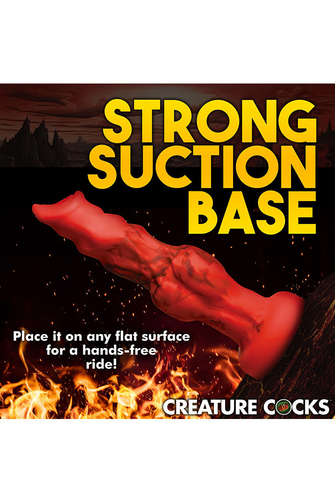 XR Brands - Creature Cocks - Fire Hound Silicone Dildo - Red - Various Sizes - Stag Shop