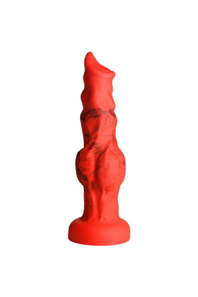 XR Brands - Creature Cocks - Fire Hound Silicone Dildo - Red - Various Sizes - Stag Shop