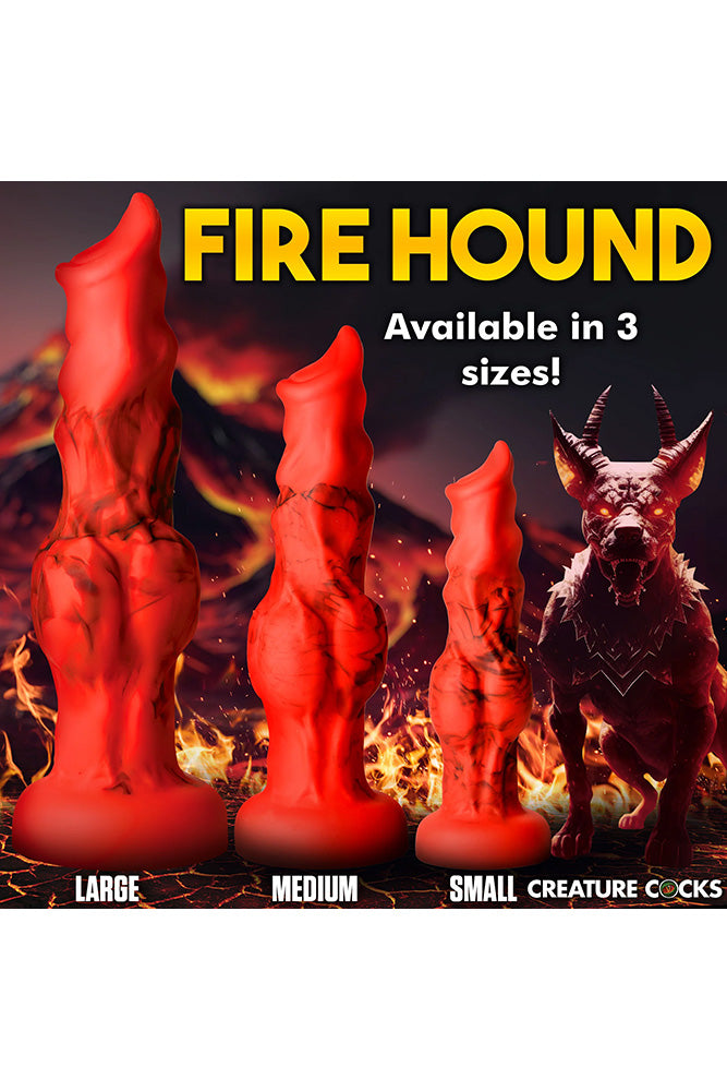 XR Brands - Creature Cocks - Fire Hound Silicone Dildo - Red - Various Sizes - Stag Shop