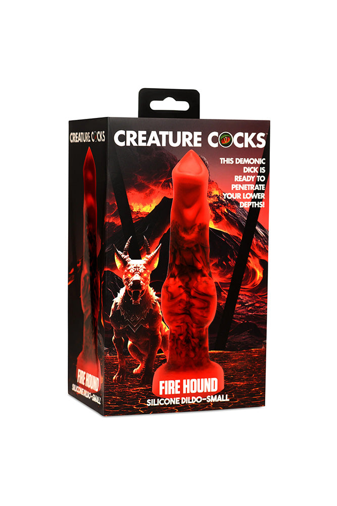 XR Brands - Creature Cocks - Fire Hound Silicone Dildo - Red - Various Sizes - Stag Shop