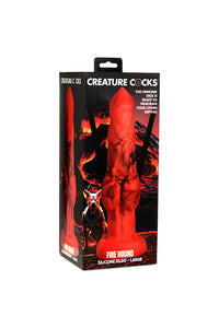 Thumbnail for XR Brands - Creature Cocks - Fire Hound Silicone Dildo - Red - Various Sizes