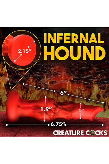XR Brands - Creature Cocks - Fire Hound Silicone Dildo - Red - Various Sizes - Stag Shop