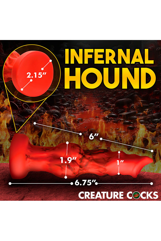 XR Brands - Creature Cocks - Fire Hound Silicone Dildo - Red - Various Sizes - Stag Shop