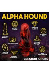 XR Brands - Creature Cocks - Hell Wolf Thrusting & Vibrating Silicone Dildo - Red - Stag Shop