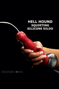 Thumbnail for XR Brands - Creature Cocks - Hell Hound Squirting Silicone Dildo - Stag Shop