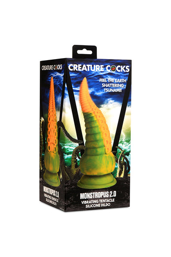 XR Brands - Creature Cocks - Monstropus 2.0 Vibrating Tentacle Silicone Dildo - Multicolour - Stag Shop