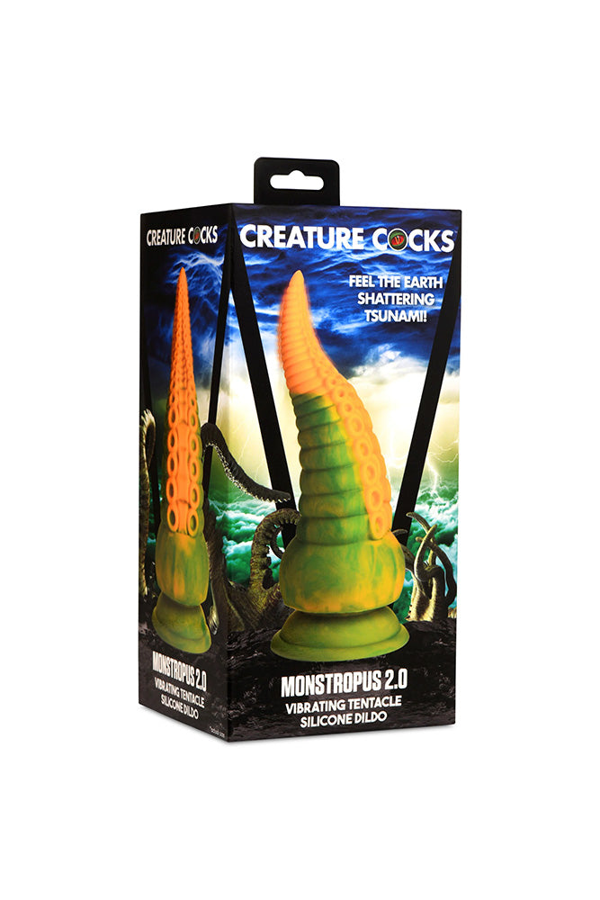 XR Brands - Creature Cocks - Monstropus 2.0 Vibrating Tentacle Silicone Dildo - Multicolour - Stag Shop