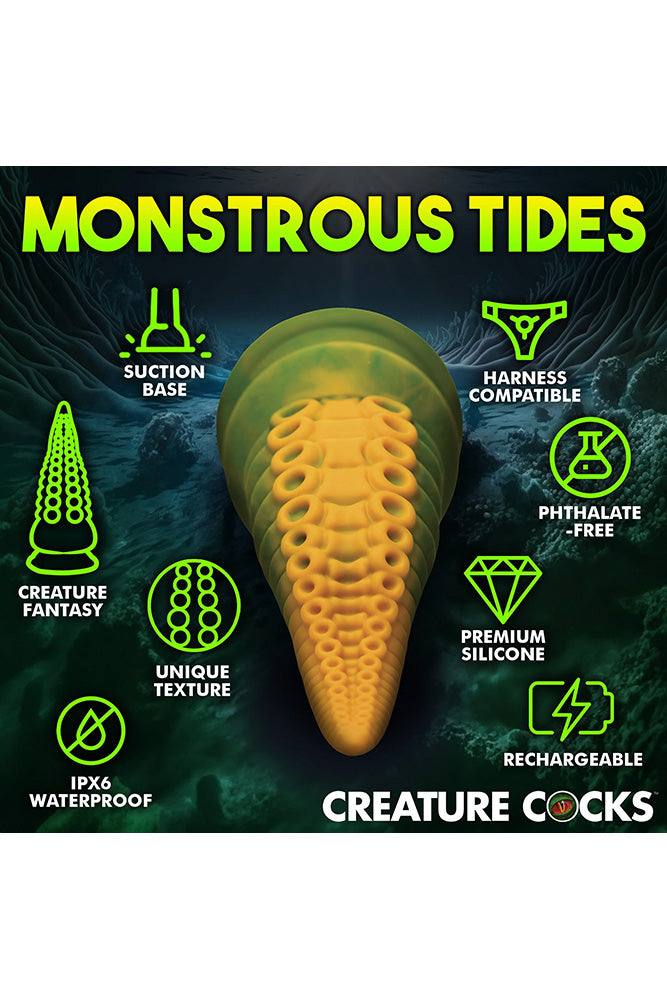 XR Brands - Creature Cocks - Monstropus 2.0 Vibrating Tentacle Silicone Dildo - Multicolour - Stag Shop