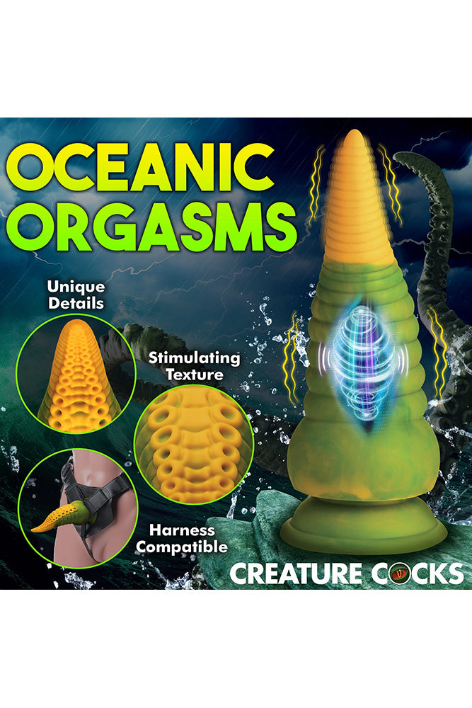 XR Brands - Creature Cocks - Monstropus 2.0 Vibrating Tentacle Silicone Dildo - Multicolour - Stag Shop