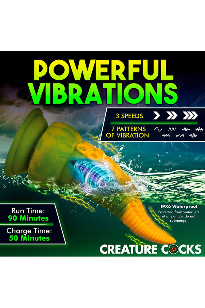 XR Brands - Creature Cocks - Monstropus 2.0 Vibrating Tentacle Silicone Dildo - Multicolour - Stag Shop