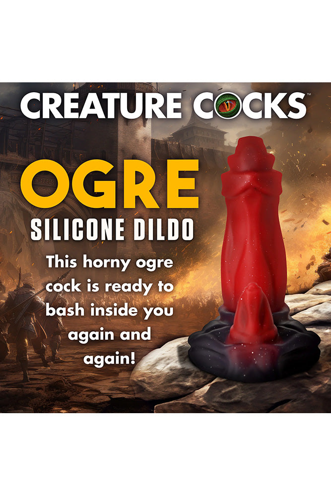 XR Brands - Creature Cocks - Ogre Silicone Dildo - Red - Stag Shop