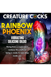 XR Brands - Creature Cocks - Rainbow Phoenix Vibrating Silicone Dildo - Multicolour - Stag Shop