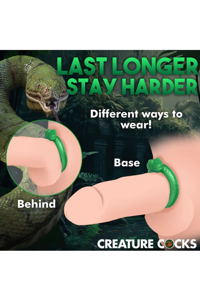 XR Brands - Creature Cocks - Serpentine Silicone Cock Ring - Green - Stag Shop