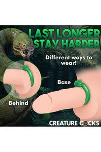 Thumbnail for XR Brands - Creature Cocks - Serpentine Silicone Cock Ring - Green - Stag Shop