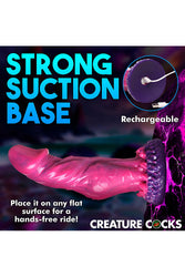 XR Brands - Creature Cocks - Xenox Remote Control Vibrating Silicone Dildo - Hot Pink - Stag Shop