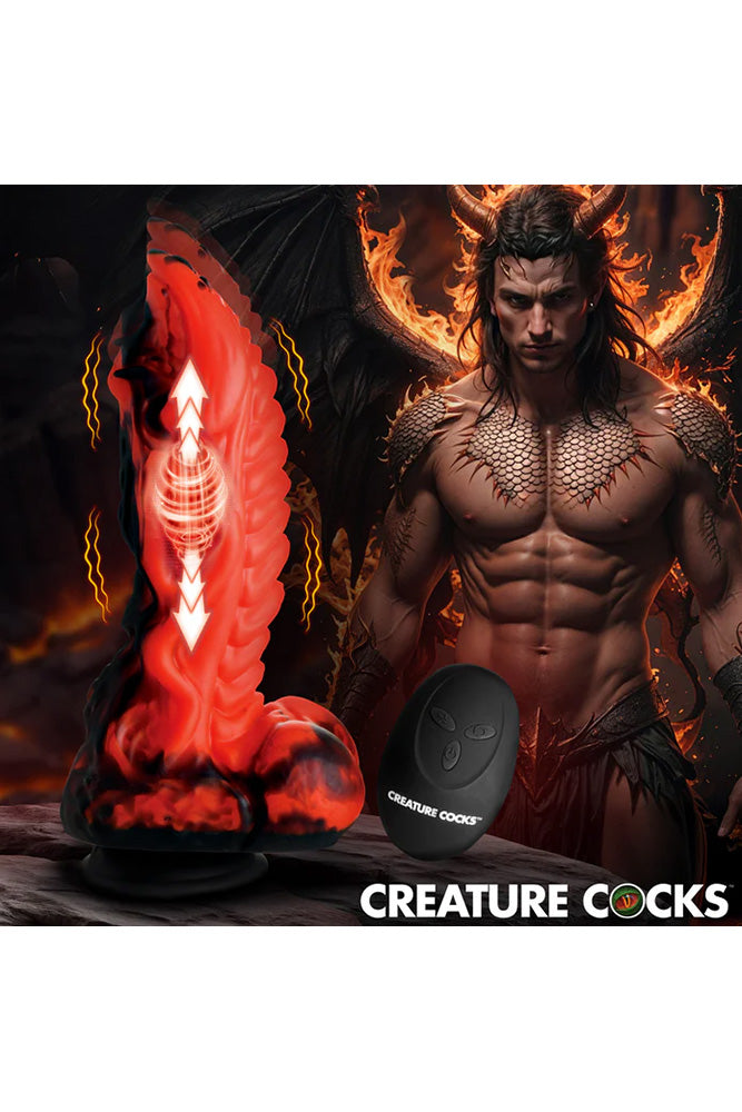 XR Brands - Creature Cocks - Dragon Thrust Thrusting Dildo With Remote - Stag Shop
