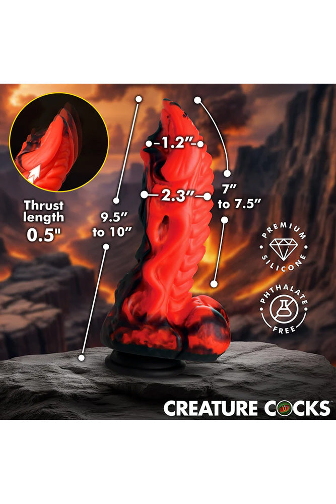 XR Brands - Creature Cocks - Dragon Thrust Thrusting Dildo With Remote - Stag Shop