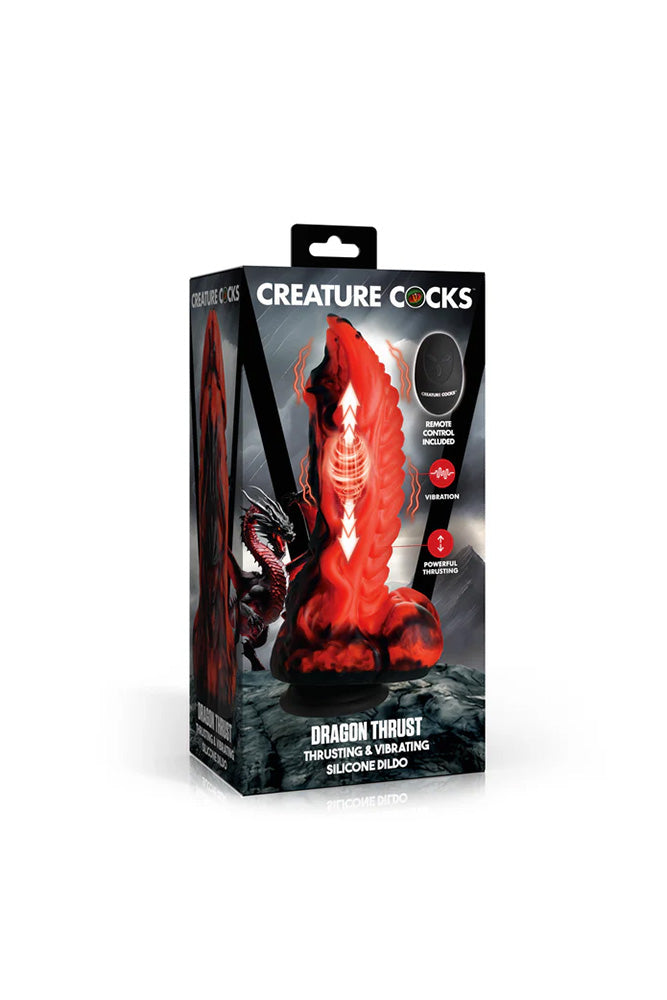 XR Brands - Creature Cocks - Dragon Thrust Thrusting Dildo With Remote - Stag Shop