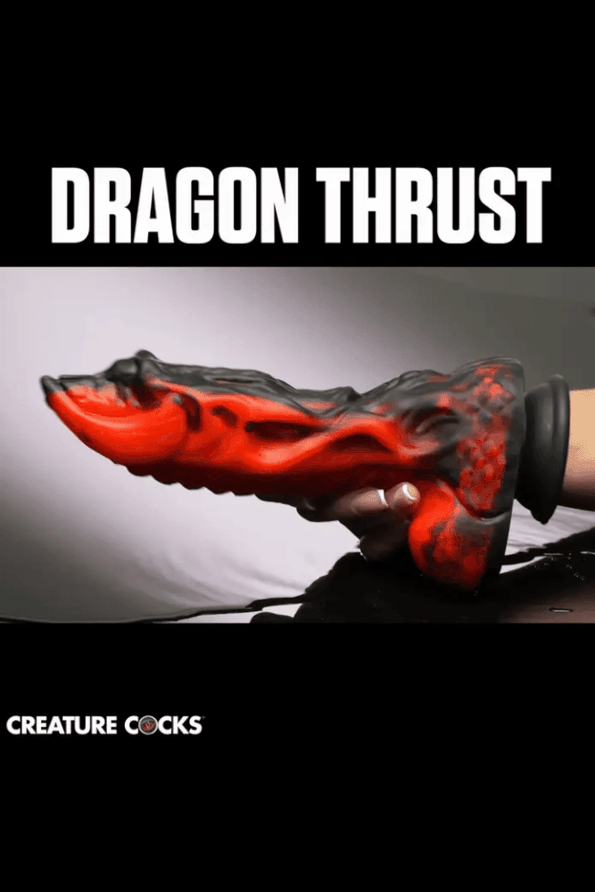 XR Brands - Creature Cocks - Dragon Thrust Thrusting Dildo With Remote - Stag Shop