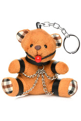 XR Brands - Master Series - Gagged Teddy Bear Keychain - Brown - Stag Shop