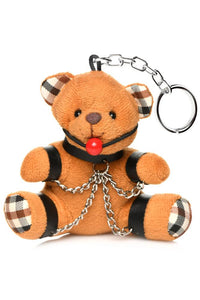Thumbnail for XR Brands - Master Series - Gagged Teddy Bear Keychain - Brown - Stag Shop