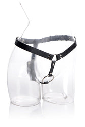 XR Brands - Strict - Cock Ring Harness with Silicone Anal Plug - Black - Stag Shop