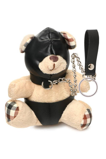 XR Brands - Master Series - Hooded Teddy Bear Keychain - Brown - Stag Shop