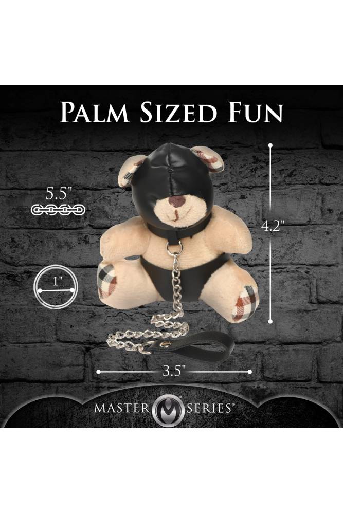 XR Brands - Master Series - Hooded Teddy Bear Keychain - Brown - Stag Shop