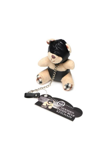 XR Brands - Master Series - Hooded Teddy Bear Keychain - Brown - Stag Shop