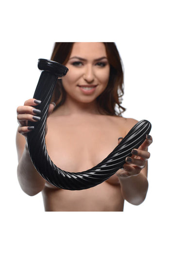 XR Brands - Hosed - Spiral Anal Snake Dildo - 19 inch - Black - Stag Shop