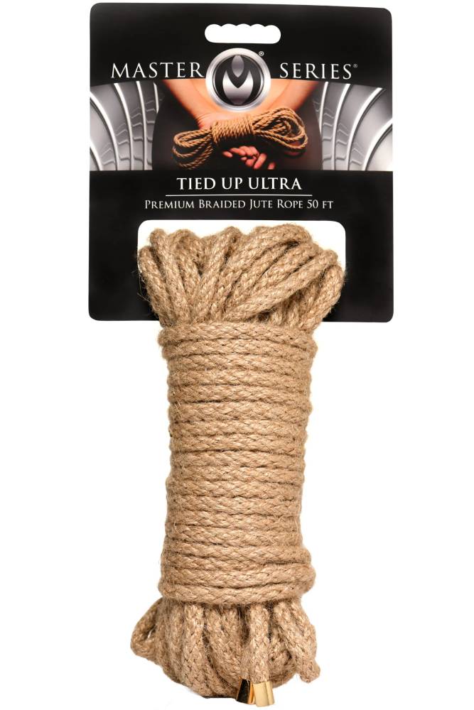 XR Brands - Master Series - Tied Up Ultra Premium Braided Jute Rope - 50ft - Stag Shop