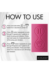 XR Brands - Lickgasm - Tease & Please Thrusting & Licking Dual Vibrator - Pink - Stag Shop