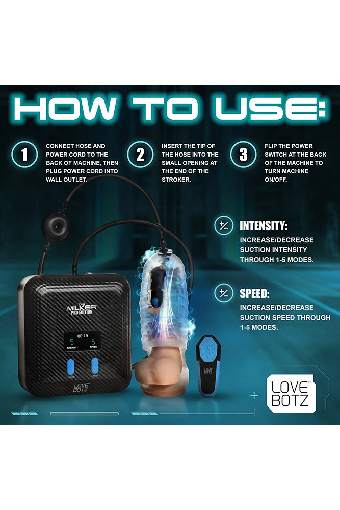 XR Brands - Love Botz - The Milker Vibrating & Sucking Stamina Device - Stag Shop