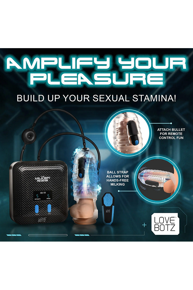 XR Brands - Love Botz - The Milker Vibrating & Sucking Stamina Device - Stag Shop